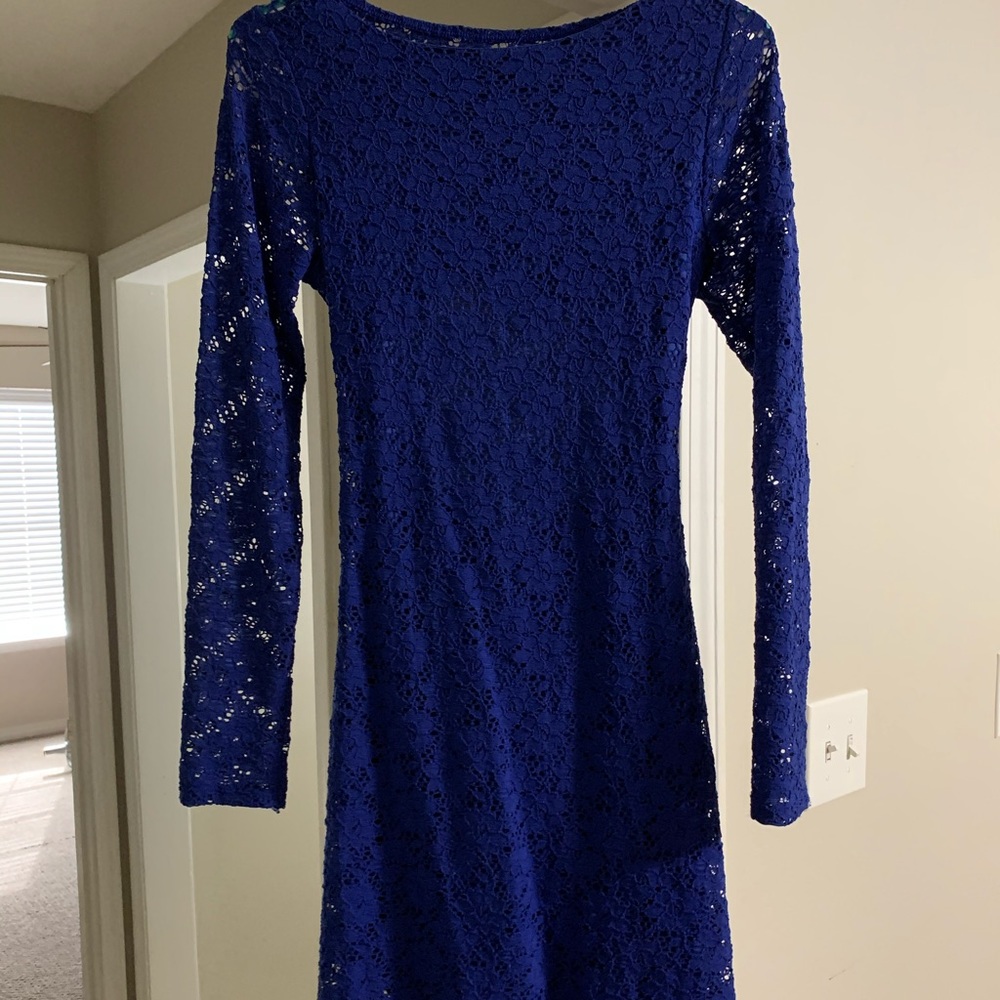 Blue lace dress